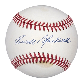 Ewell Blackwell Single Signed ONL Giamatti Baseball (Finest Sports Collectibles)